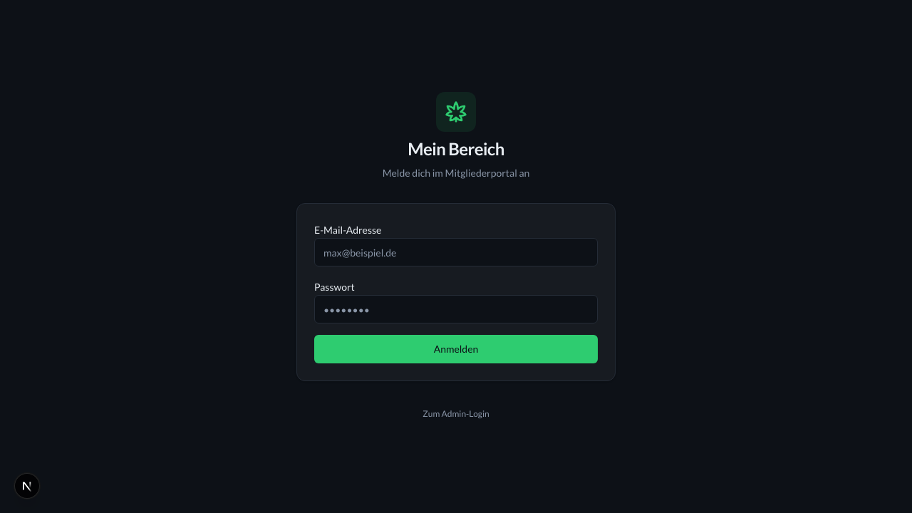 Member Portal Login Dark