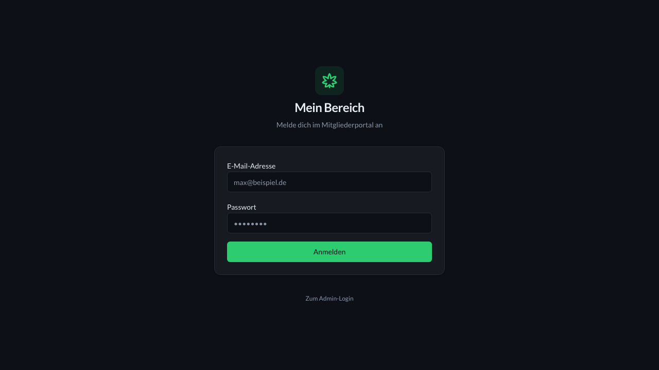 Member Portal Login Dark
